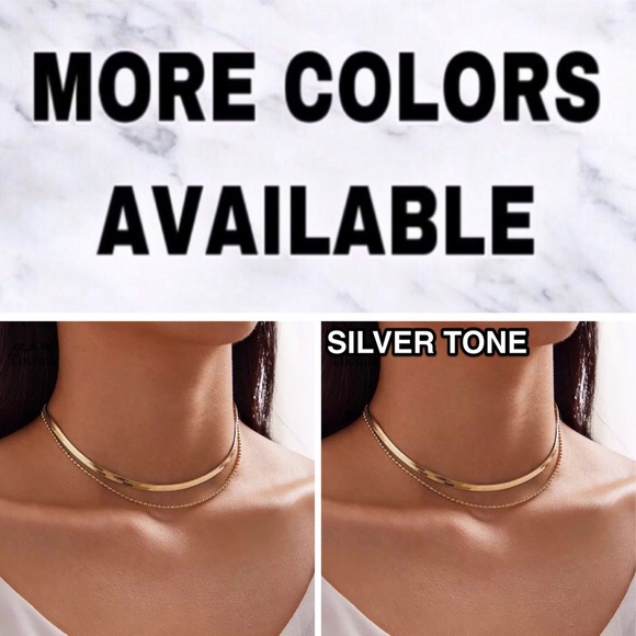 ⚜️[𝟯/$𝟭𝟴]⚜️2 Layered Silver Snake Choker NEW - Picture 8 of 10